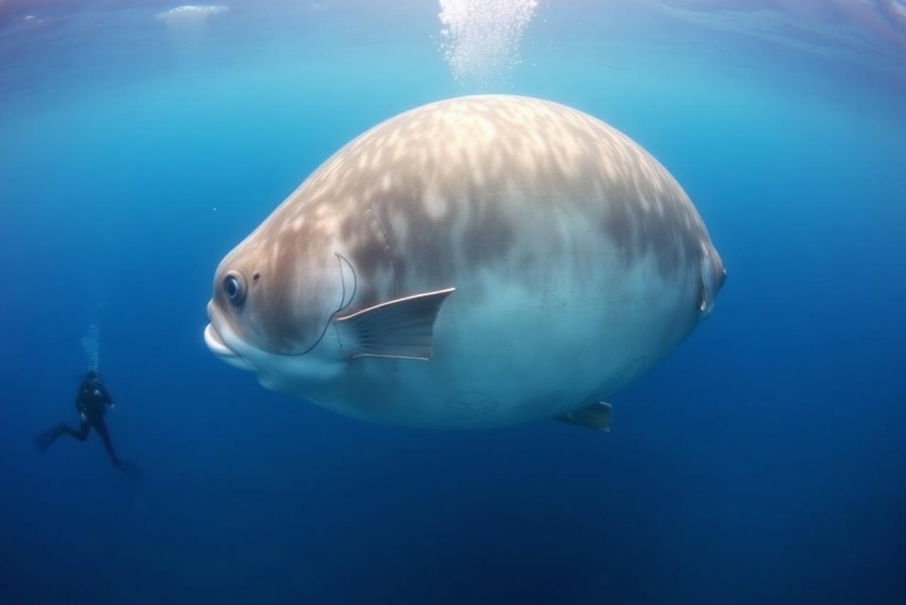 Ocean sunfish (mola) — diving at Nusa Penida
